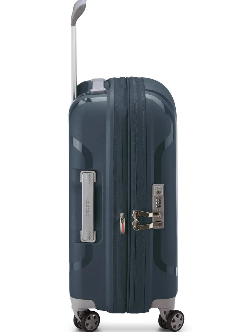 DELSEY Paris Clavel 55 Cm Hardcase 4 Double Wheeled Expandable Cabin Luggage Trolley Case - Blue Jean